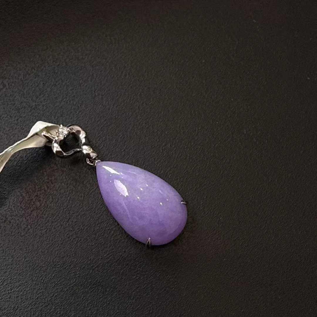 7姐特价福利/翡翠紫色水滴吊坠 LZ0331K9993