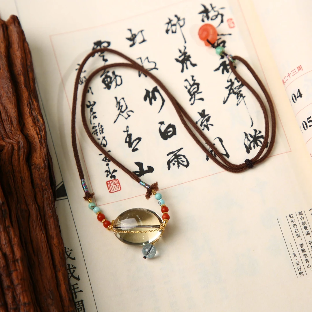 天然黄水晶吊坠设计款项链—多样性发其一（27*16）