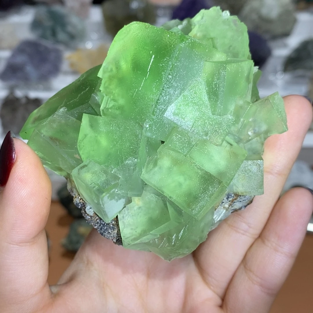 石材苹果绿香花莹大方块