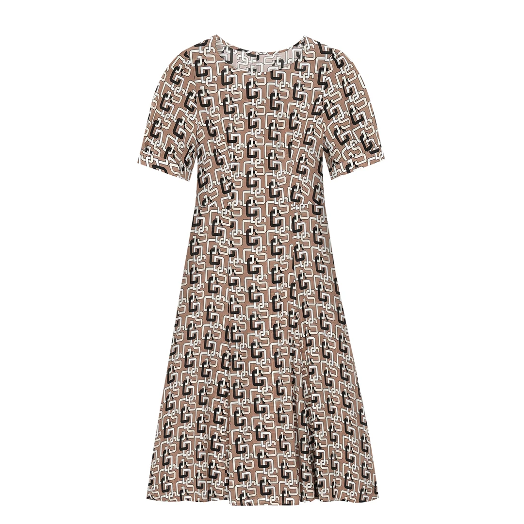 双绉印花真丝桑蚕丝连衣裙2025夏季新款68383