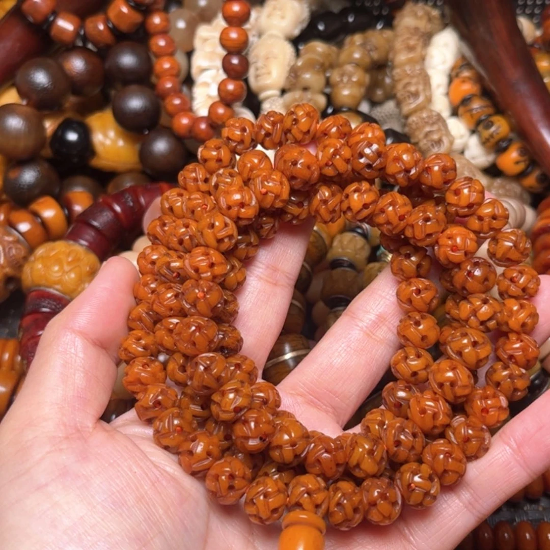 【闪购商品】牛骨手串/手链牛骨路路通10×108颗红