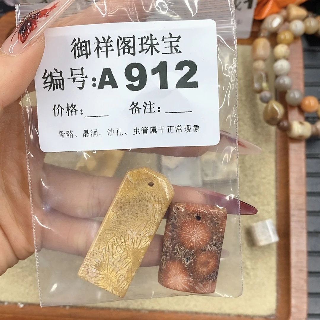 硅化珊瑚（珊瑚玉）颈饰未镶嵌冬*