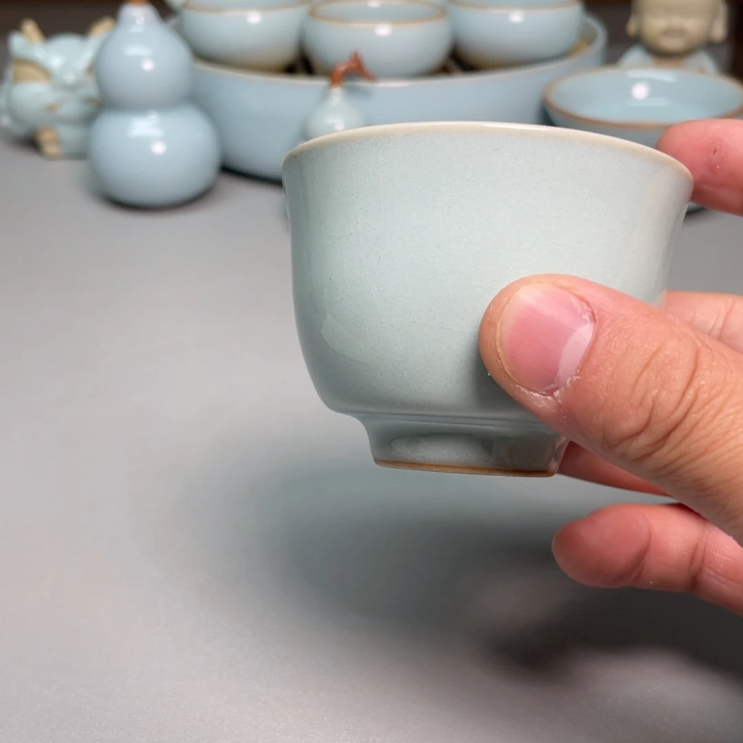 瓷天青色瑕铃铛杯赵琳老师