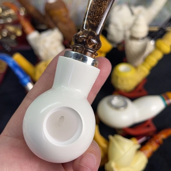 海泡石烟斗小号空腔河豚苹果特价