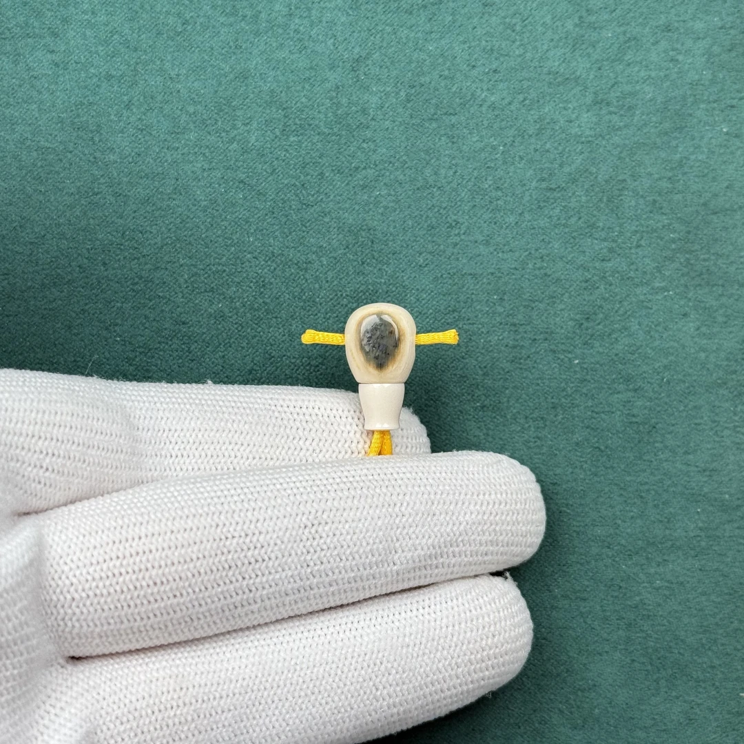 D74-61天然猛犸牙 蓝眼睛三通9.3*16.3*9mm支持复检假一罚十