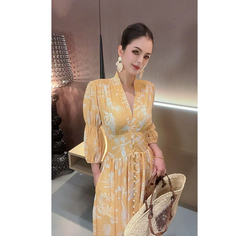 （特价原创）巴厘岛度假风显白印花连衣裙LYQ30440