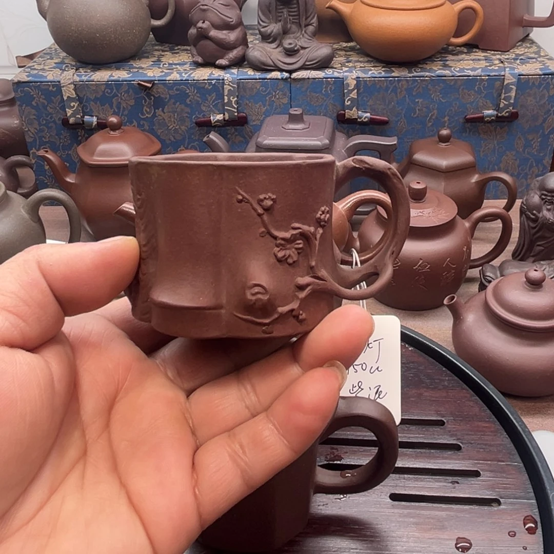 壶紫砂原矿紫泥松桩主人杯60cc