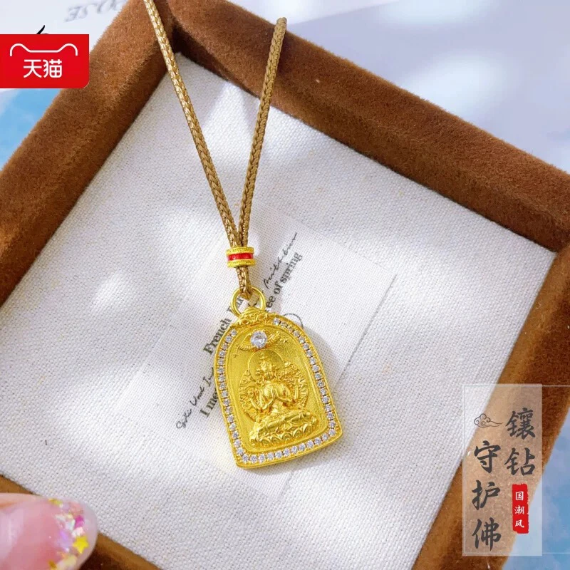 铜合金吊坠 镶钻观音吊坠项链本命佛