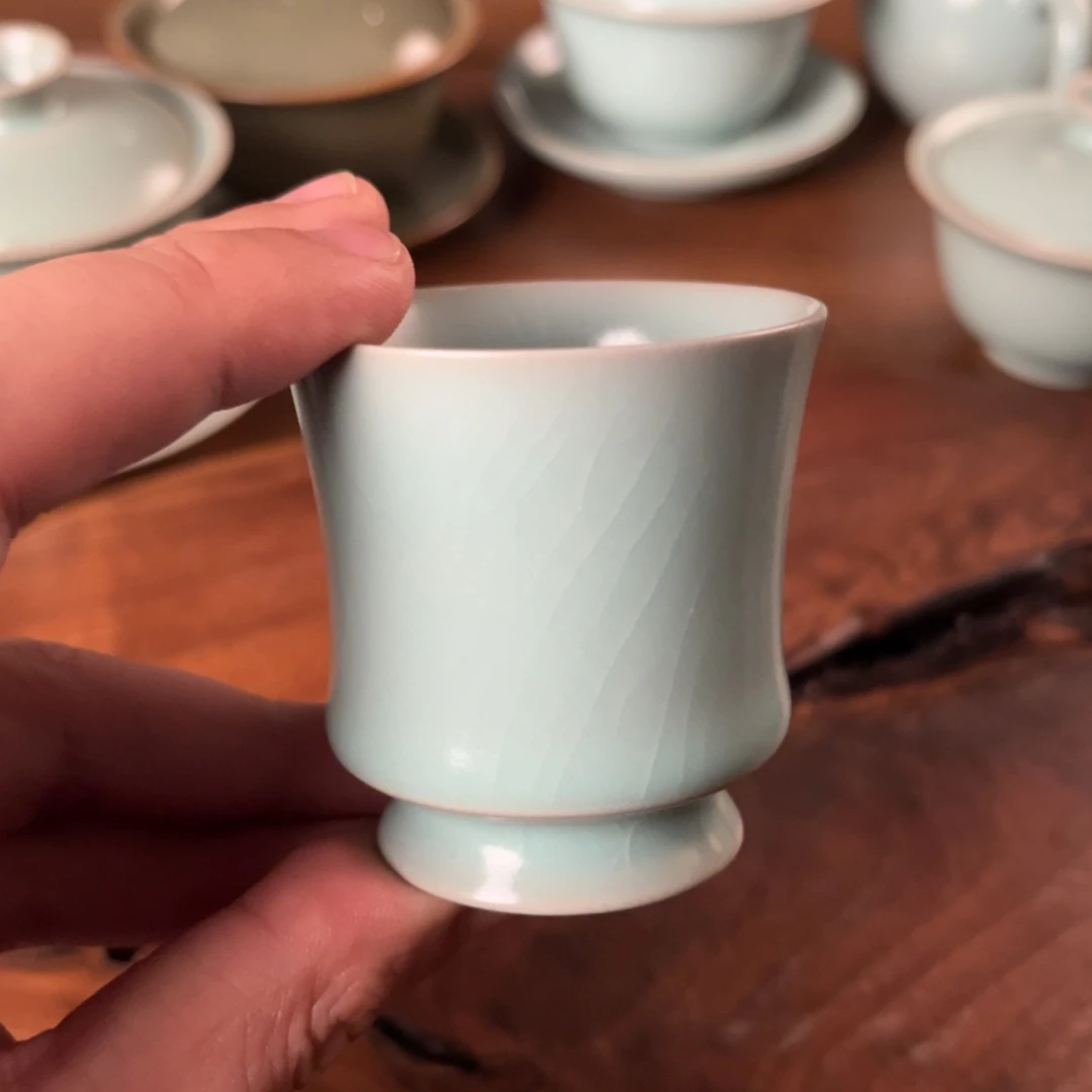 陶杯子朱金奇仿古釉闻香杯