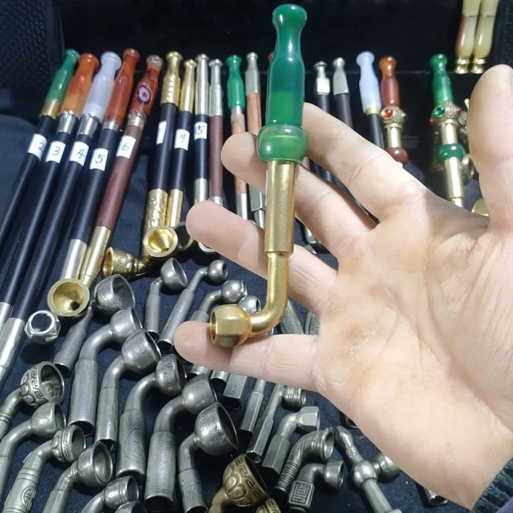旱烟袋玛瑙嘴黄铜锅粗支专用