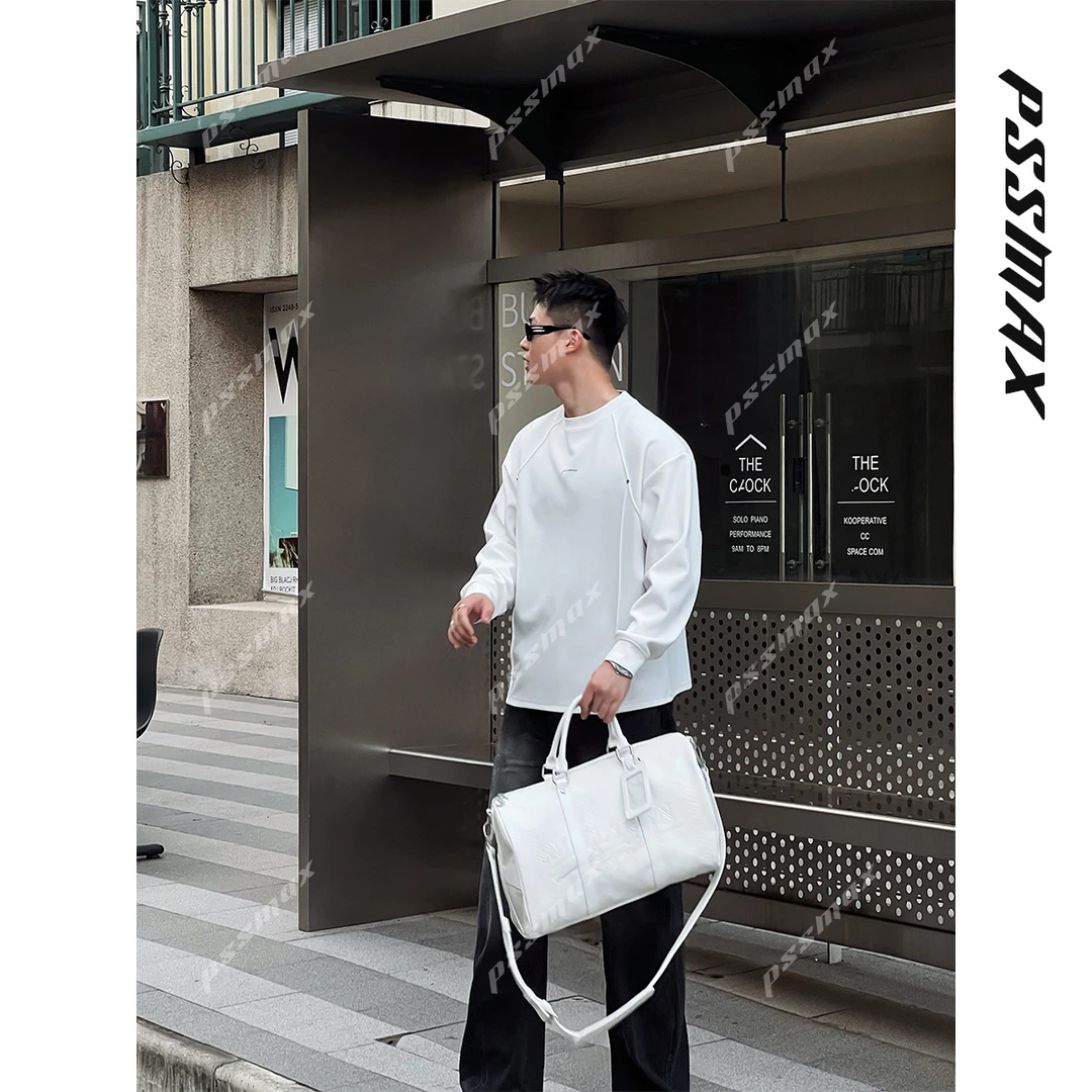 【现货】胖俗俗pssmax【结构折线铆钉】2025秋冬宽松百搭长袖卫衣