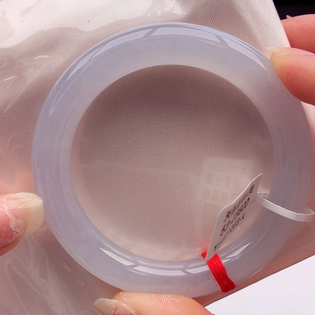 未镶嵌手镯翡翠天然A货翡翠53-54冰胶水蜜桃 Q弹肉质8号