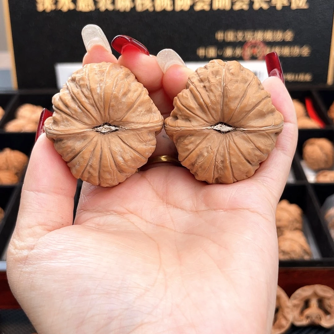 把件文玩核桃42南瓜全品一字深凹底近圆➕蝴蝶肩S4203