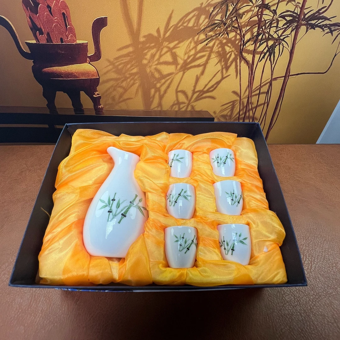 白瓷竹子酒具套装 C397