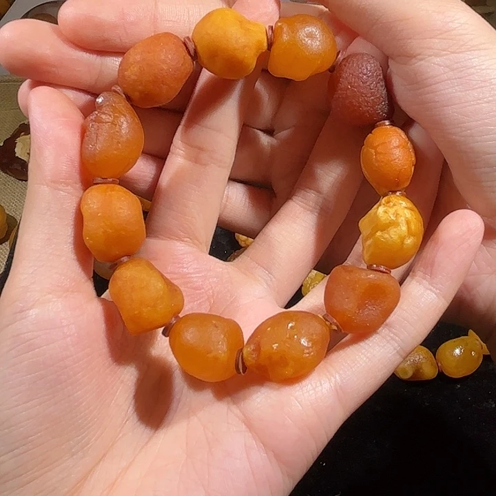 琥珀未镶嵌手链蜜蜡海漂手串