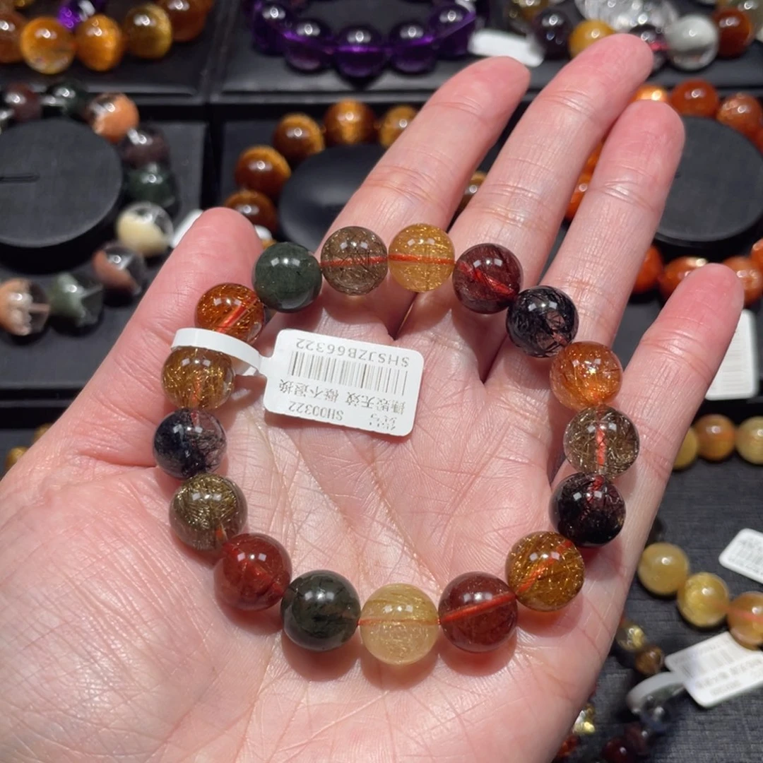 手链未镶嵌水晶发晶多宝11.5mm