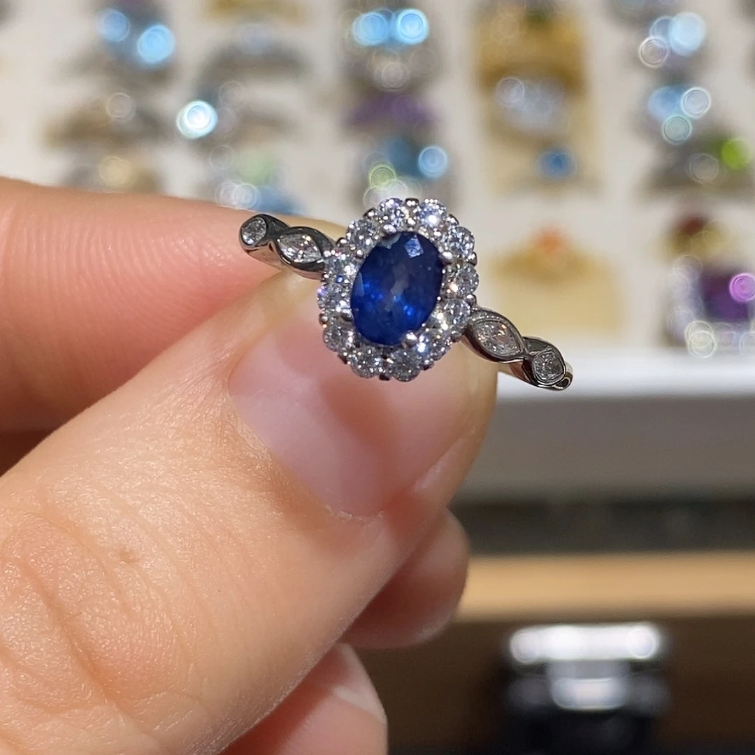 银S925镶嵌蓝宝石戒指