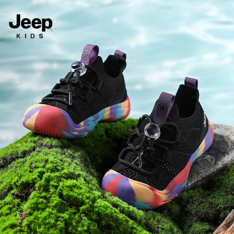 jeep童鞋儿童运动鞋透气网面网鞋夏季新款户外跑步轻跑鞋休闲鞋