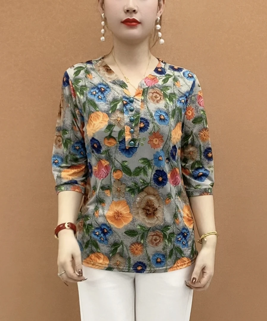 2025夏季新款立领五立扣小衫显瘦百搭上衣223