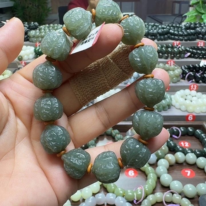 未镶嵌手链和田玉新疆且末蓝核桃卡16
