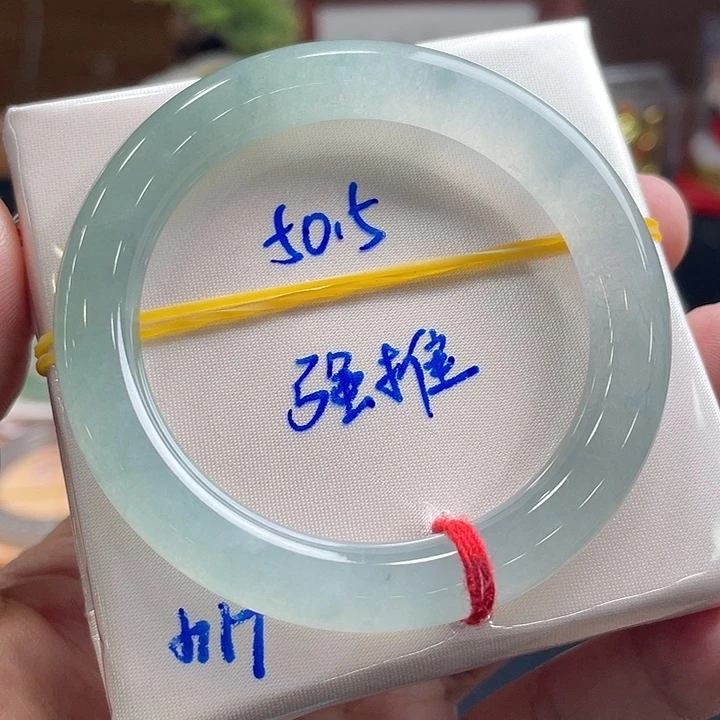 未镶嵌手镯翡翠50.5圆条冰透