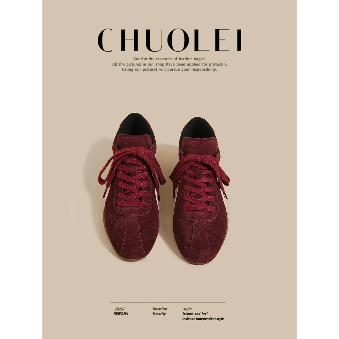 【DR官方正品】阔腿裤必备鞋！2025秋冬季新款德训休闲运动板鞋女红