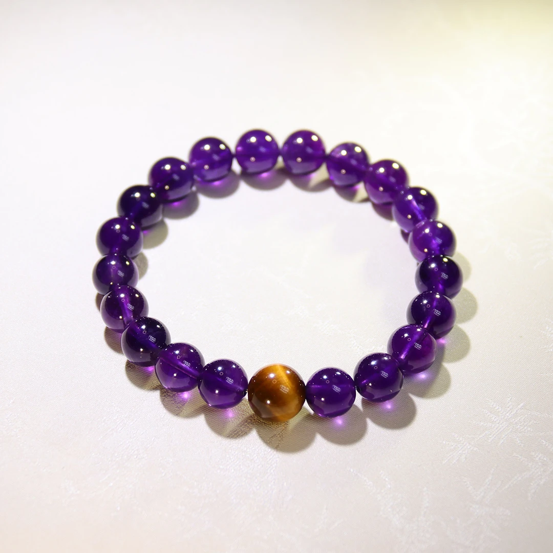 <浓紫>乌拉圭紫水晶浓卡8mm水晶手串+