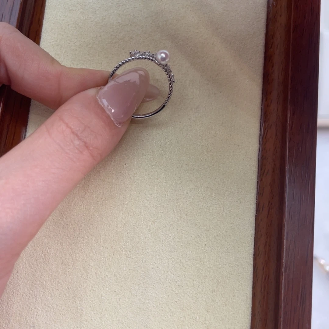 海水珍珠戒指银S925镶嵌