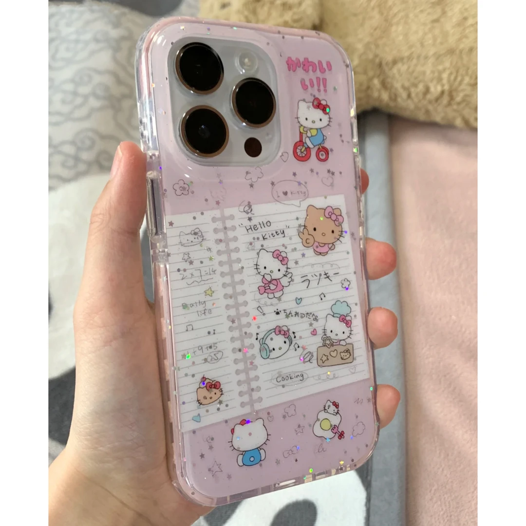 雅天立粉底日记本kitty猫适用苹果16手机壳iPhone17/15promax女14