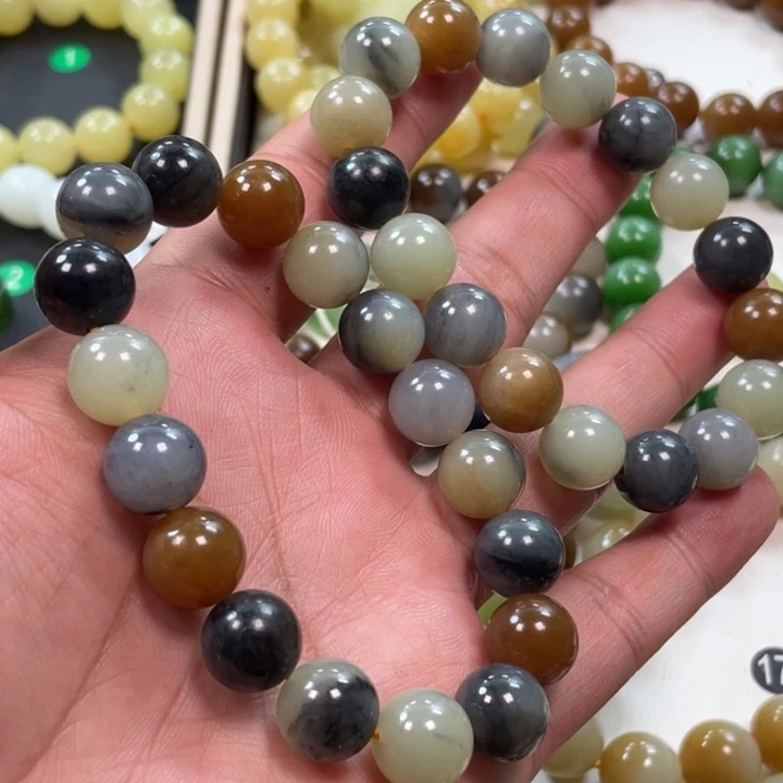 未镶嵌手串和田玉新疆青花娄兰卡12多样性拍一发一