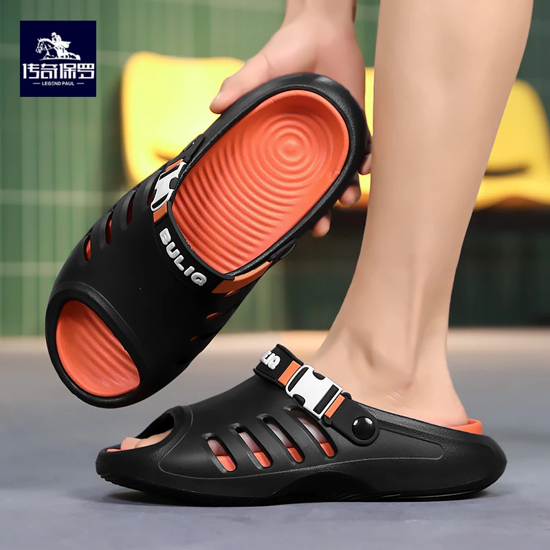 传奇保罗凉鞋男士夏季外穿运动耐磨男防滑厚底增高沙滩两穿凉拖鞋