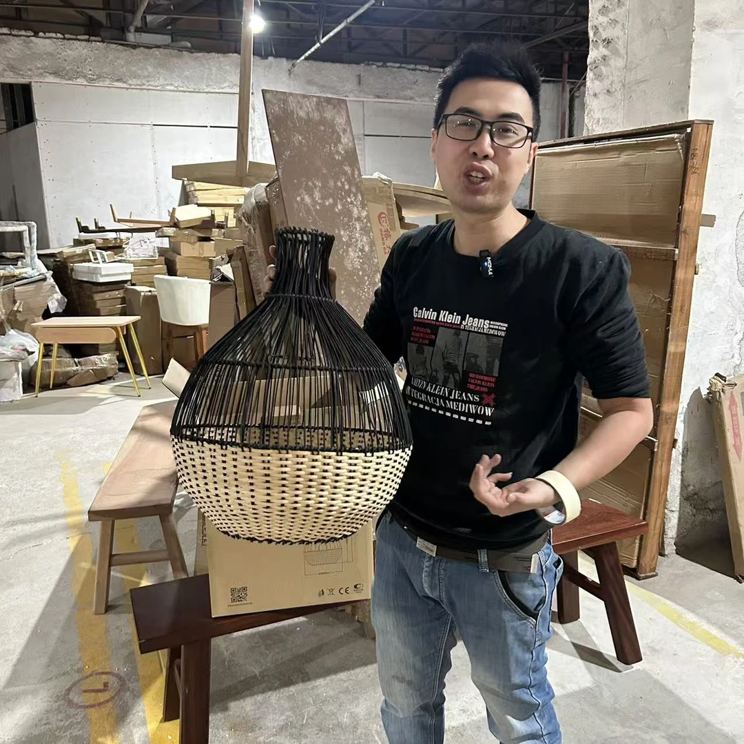 30810108#编织吊灯（不含灯泡不包安装）库存尾货（三楼 阁楼）