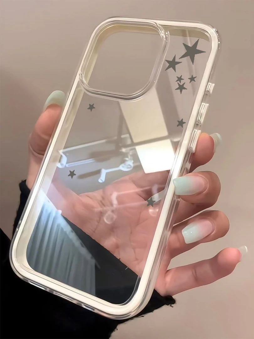 韩系简约星星适用苹果16Promax新款15手机壳14大孔13少女12保护套