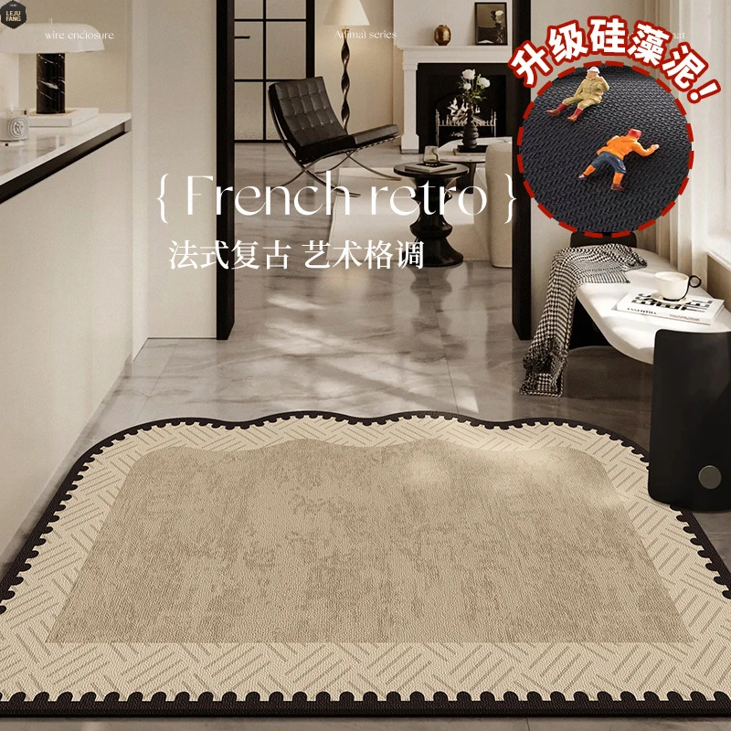 硅藻泥防滑复古入户门地垫中古风进门门口吸水垫子玄关耐脏免洗