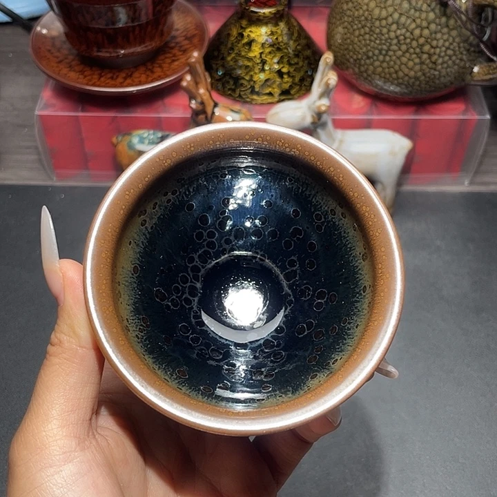 茶盏束口黑核窑变