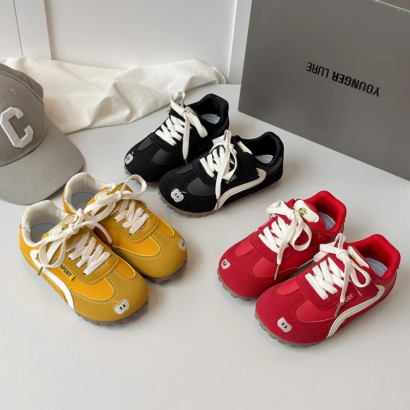儿童鞋子2025春秋季新款复古女童阿甘鞋男童运动鞋韩版透气德训鞋