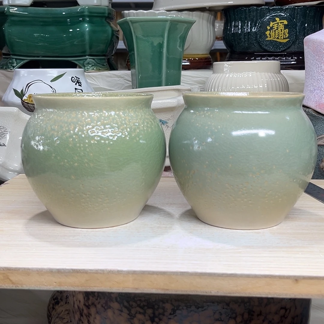 陶瓷绿植多肉微瑕花盆口径11*12打孔