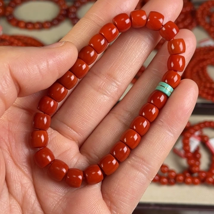 南红玛瑙手链未镶嵌锦红zhi qie