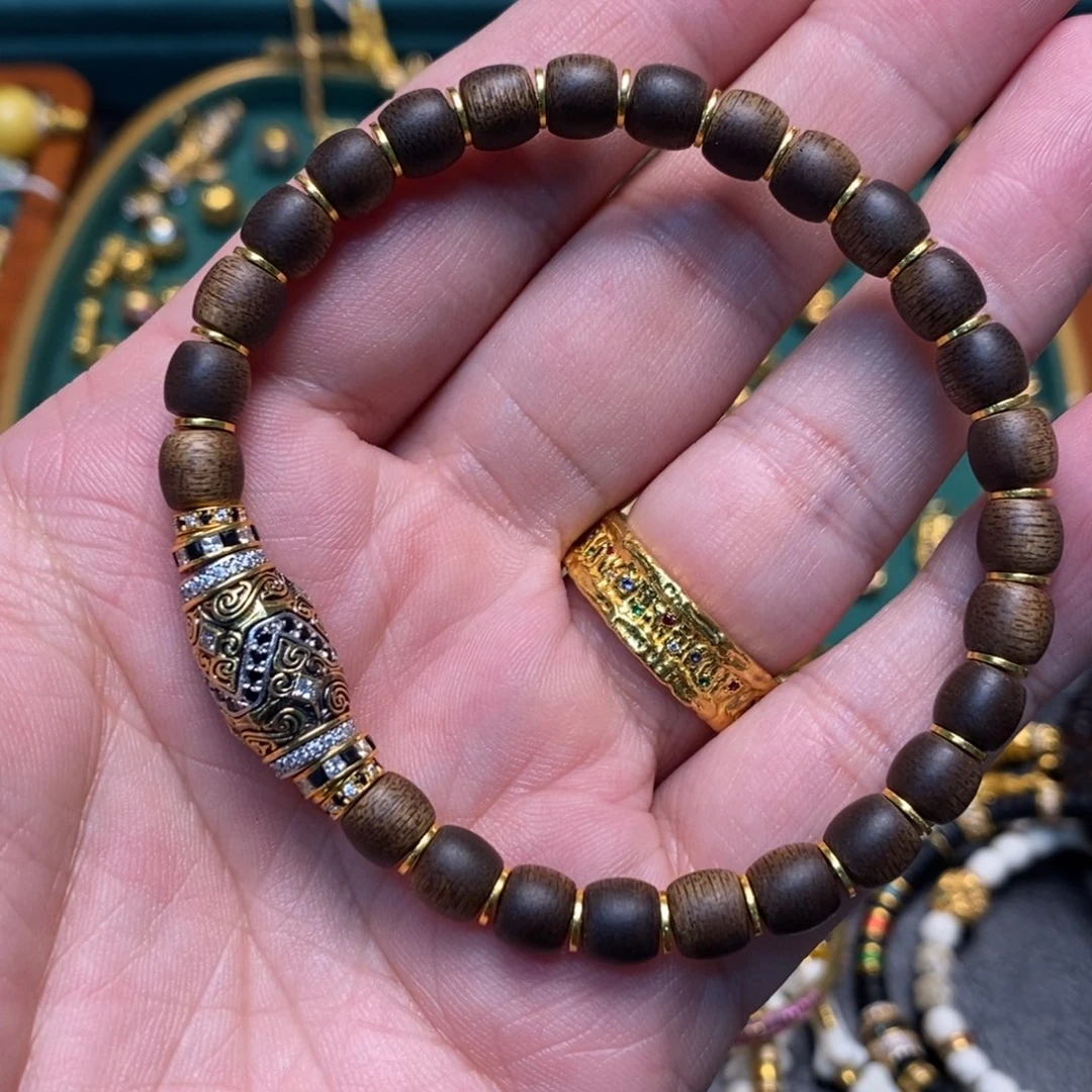 合成立方氧化锆手链足金镶嵌