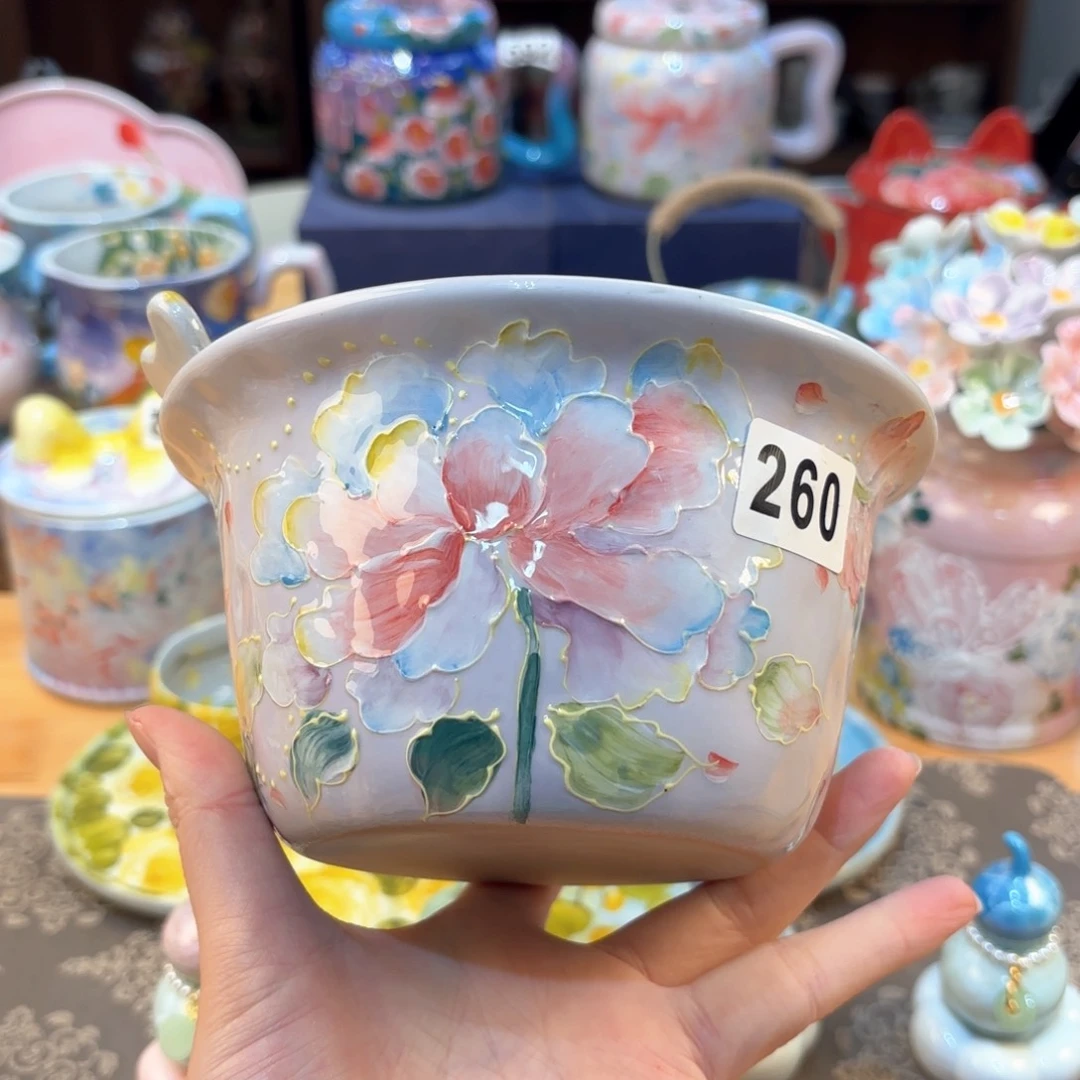 景德镇手绘高温釉下彩陶瓷茶具