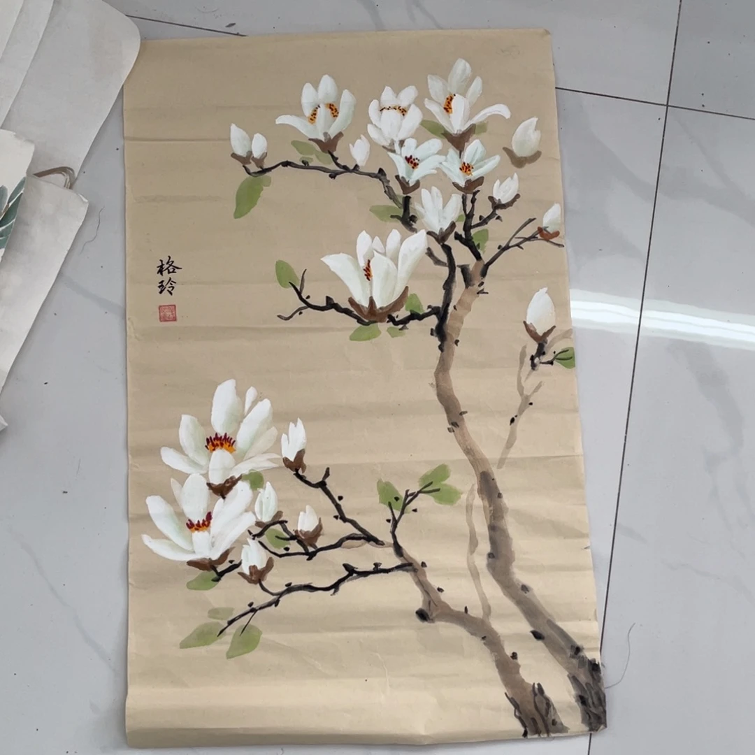 国画张格玲老师绘画