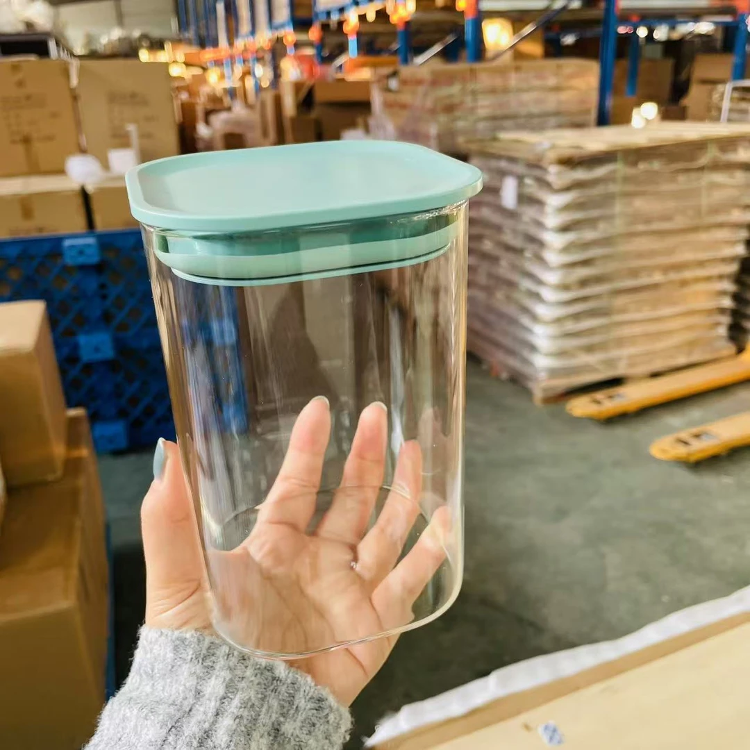 方形绿豆沙储藏罐密封罐两只