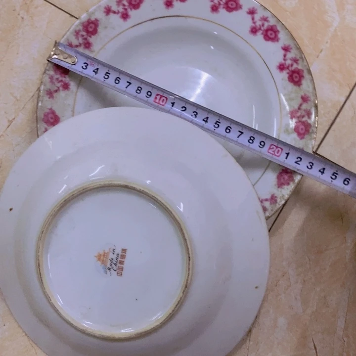 摆件2个23厘米小红花深盘