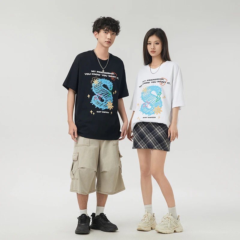 字母印花潮流个性单品男女同款纯棉T恤