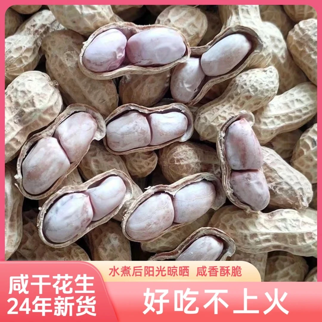 （源头工厂）2024年新货农家水煮日晒咸干花生零食特产