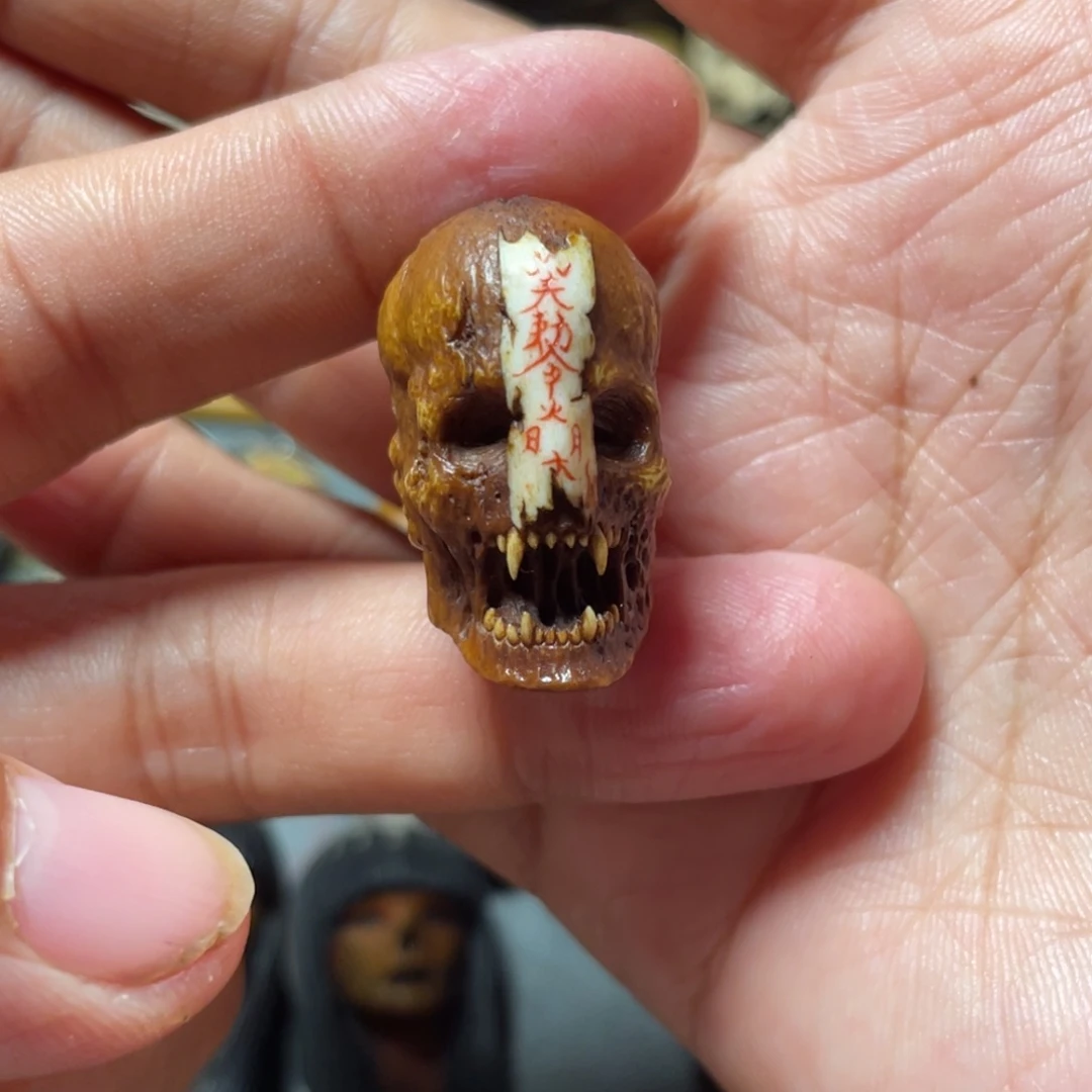 頭***手工雕刻骷髅头单粒一个