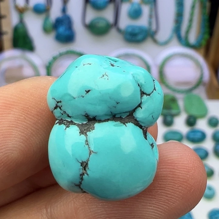 云盖高瓷蓝水草纹随型