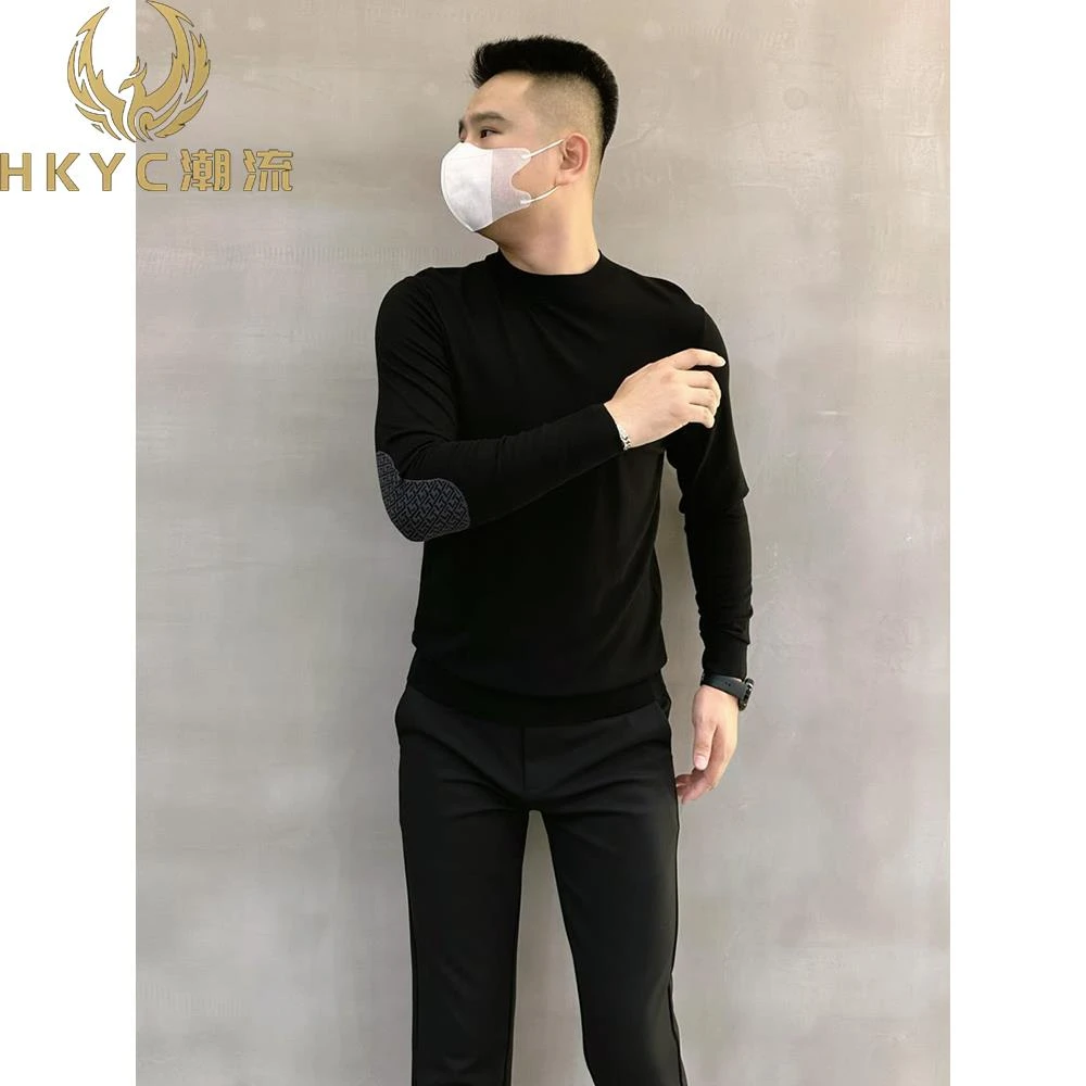 HKYC高级针织衫男士秋冬季新品时尚舒适打底衫休闲百搭修身毛衣