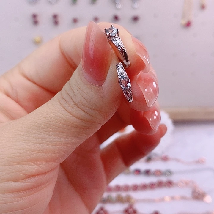 海蓝宝石戒圈银S925镶嵌580