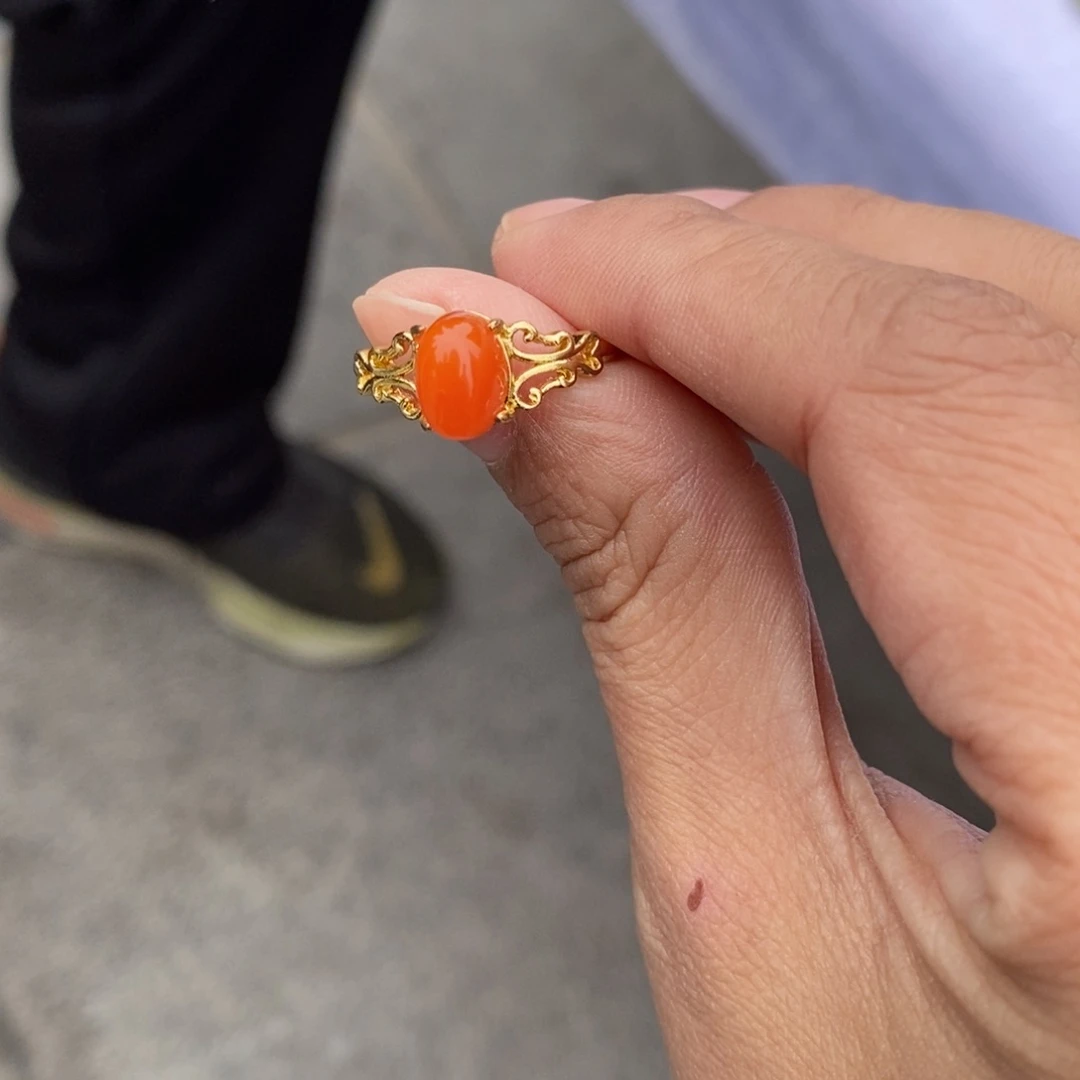 南红玛瑙戒指合金